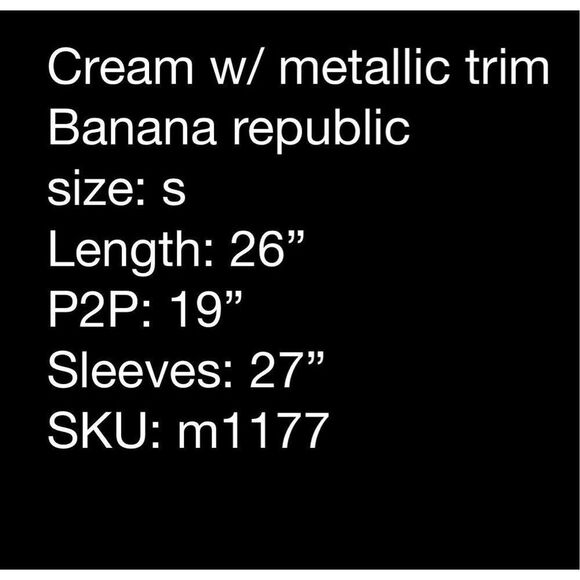 Banana Republic cream with gold metallic trim sweater- size S - Picture 5 of 5